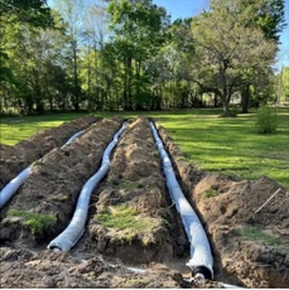 Large drain field project with parallel leach lines